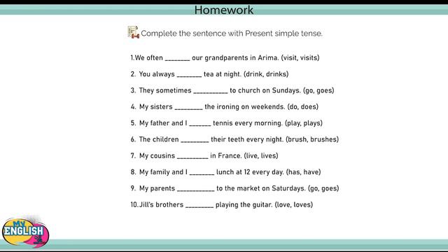 My english Homework #8 - Present Simple Tense смотреть онлайн
