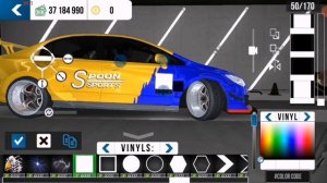 Как сделать топ винил на HONDA CIVIK в car parking multiplayer