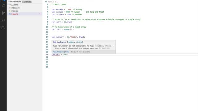 TypeScript #9: Tuples in TypeScript and uses with examples смотреть онлайн