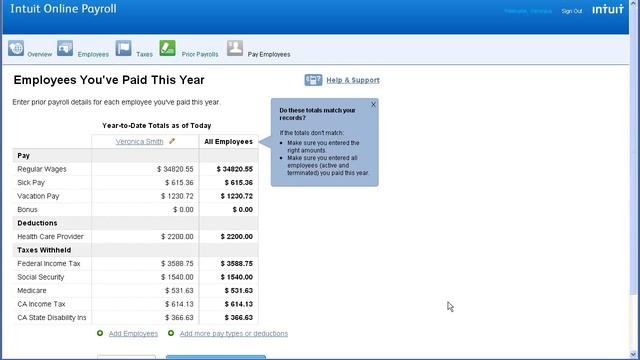 Intuit Online Payroll Setup - Prior Payrolls смотреть онлайн