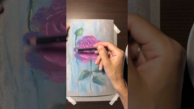 Рисуем розу сухой пастелью. Часть 1. Рисунок смотреть онлайн