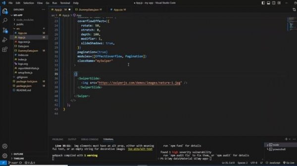 React JS swiper slider step by step with responsive for mobile devices