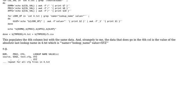Unix & Linux: Populate a CSV file from data file with nested loops in bash смотреть онлайн
