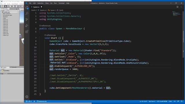 Create Transparent Material at Runtime in Unity - Change Standard Mode with C# Script API смотреть онлайн
