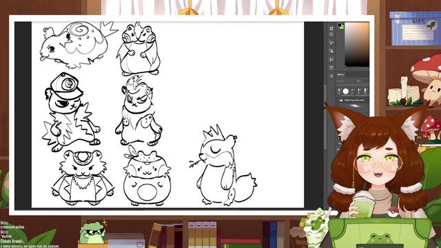 Рисую дизайн витуберского маскота и общаюсь с чатом! смотреть онлайн