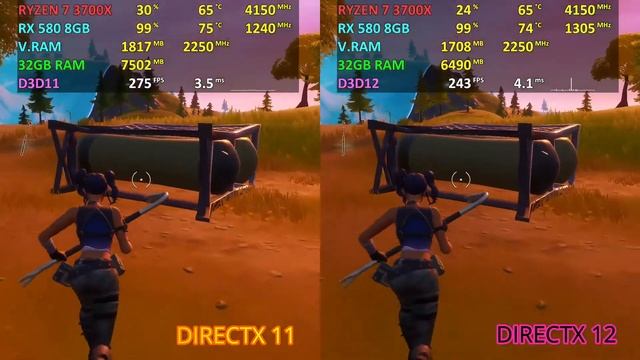 Fortnite Season 12 - DIRECTX 11 vs. DIRECTX 12 | RX 580 8GB + Ryzen 7 3700X | Low Settings смотреть онлайн