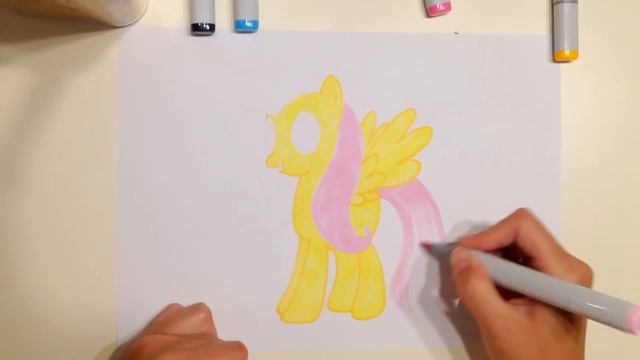 Speed Drawing: Fluttershy ( my little pony) copic ( как нарисовать пони Флатэршай) смотреть онлайн