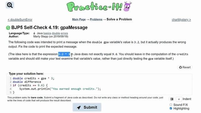 Java Practice It || 4.19 gpaMessage || basics, double, error, if statement смотреть онлайн
