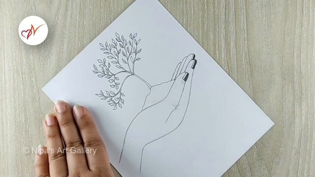 How to draw a hand holding tree | Stop Cutting Down Trees | Pencil sketch drawing смотреть онлайн