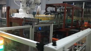 Роботизированный комплекс для укладки  бутылок в короба и коробов на паллету