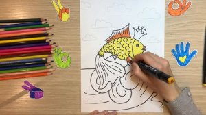 Золотая рыбка рисунок. Рисунок к сказке золотая рыбка Пушкин. Как нарисовать золотую рыбку.