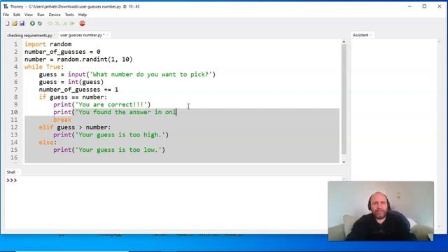 User Guesses Number Python Video 2 смотреть онлайн