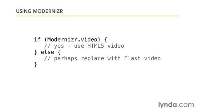 JavaScript 12.2 – Modernezr (Основной курс) Lynda.com смотреть онлайн