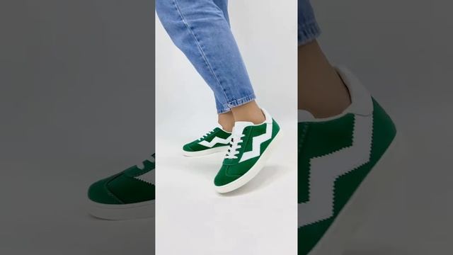 Кроссовки женские Ella зеленые + белый смотреть онлайн