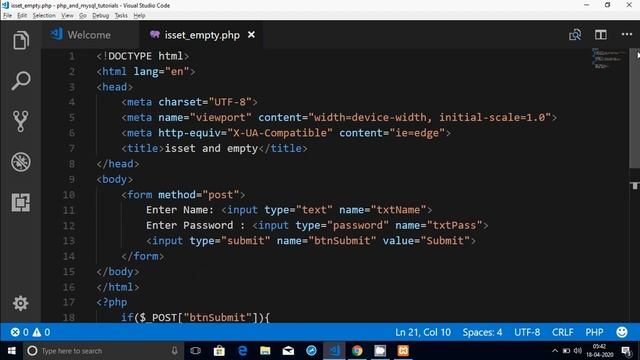 PHP : isset( ) and empty( ) function in Hindi - 2020 смотреть онлайн