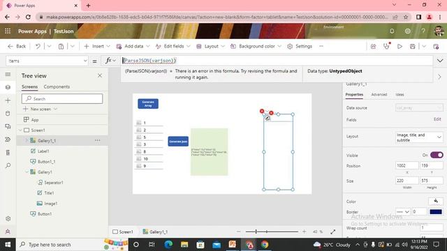 parsejson in power app | parsejson function in powerapps смотреть онлайн
