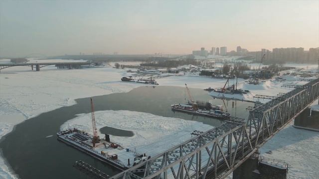 Строительство 4 моста в Новосибирске, февраль 2021 смотреть онлайн