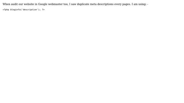 Wordpress: How to fix a duplicated meta description? смотреть онлайн