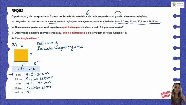 FUNÇÕES_Identificar a Imagem e o Número Real x e verificar se é Função é Linear _Matemática_V22 смотреть онлайн