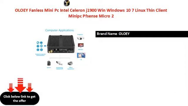 OLOEY Fanless Mini Pc Intel Celeron J1900 Win Windows 10 7 Linux Thin Client Minipc Pfsense Micro 2