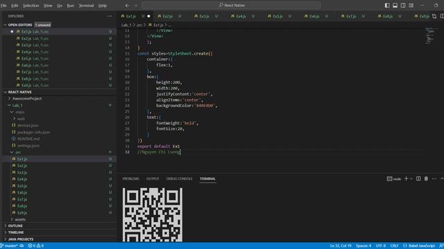 ● Ex1 js React Native Visual Studio Code 2023 смотреть онлайн