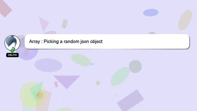 Array : Picking a random json object смотреть онлайн
