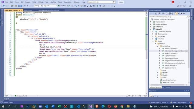 .Net Core 5.0 ile Emlak Sitesi - Admin Paneli Rol Yönetimi Yeni Rol Ekleme смотреть онлайн