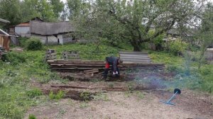 Строим Дровник: Делаем фундамент