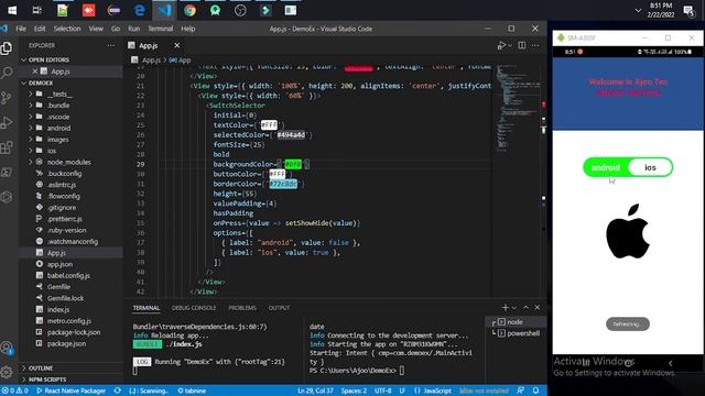 How to implement Switch button in React Native? || in Hindi смотреть онлайн