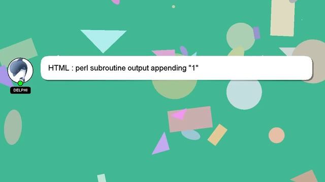 HTML : perl subroutine output appending "1" смотреть онлайн
