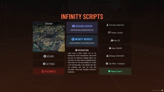 Infinity Pausemenu | FiveM смотреть онлайн