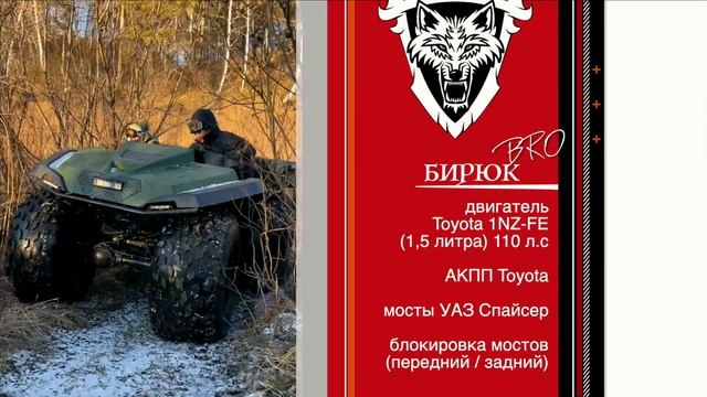 Новый квадроцикл БИРЮК БРО с кузовом полноразмерного пикапа [ Торопись! есть в наличии ] смотреть онлайн