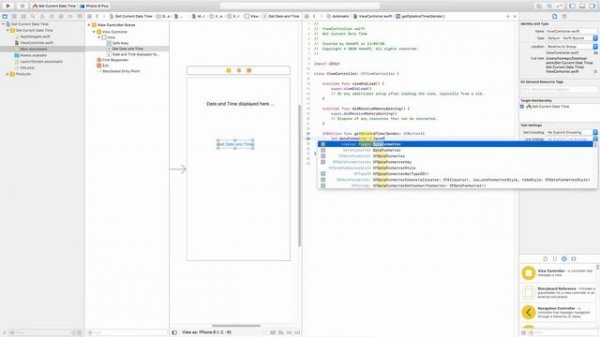 How to get current date and time in your iOS App? -Xcode tutorial