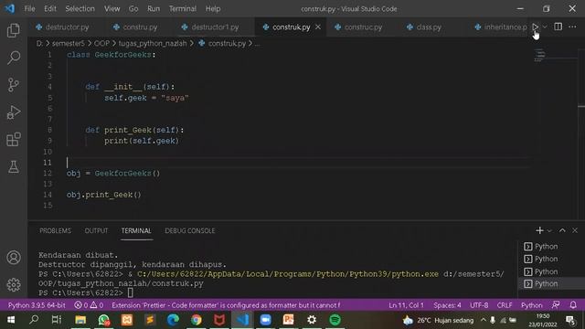 constructor dan destructor dalam python смотреть онлайн