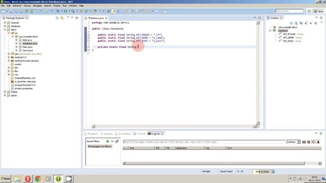Android SQLite Ders 1 Tablo ve Sütun İsimlerinin Tanımlanması YouTube 720p смотреть онлайн