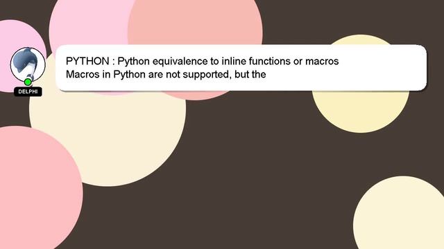 PYTHON : Python equivalence to inline functions or macros смотреть онлайн