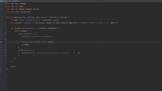 Rust networking: rcat 2 - create a TCP server смотреть онлайн
