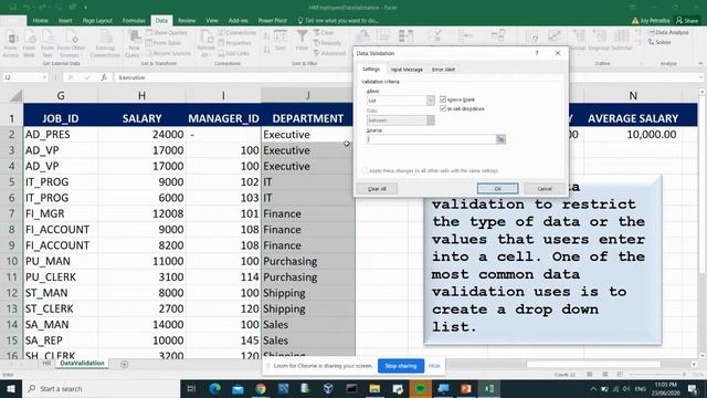 Data Validation Creating a Drop Down List смотреть онлайн