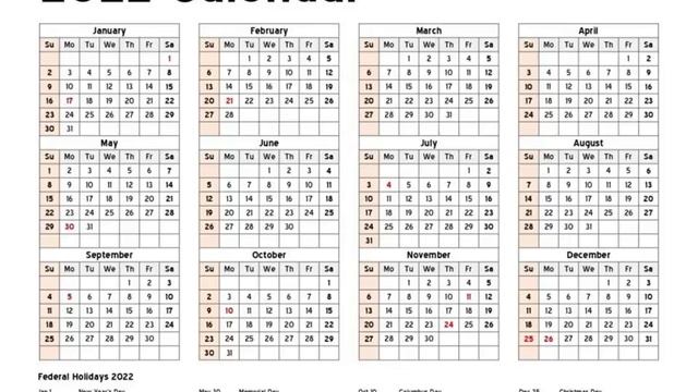 Printable Calendar 2022 One Page смотреть онлайн