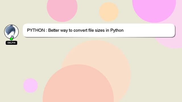 PYTHON : Better way to convert file sizes in Python смотреть онлайн
