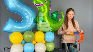 Мастер-класс | Композиция с цифрой 5 на подставке из шаров