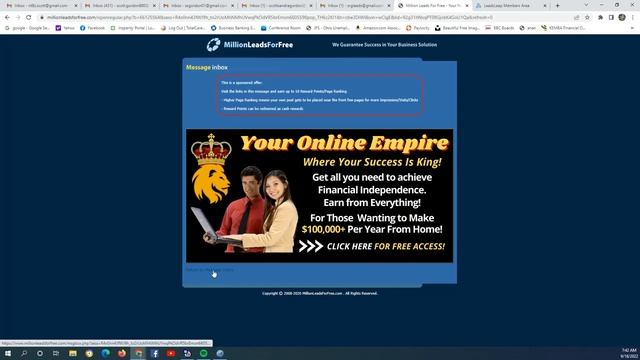 Lead Generation Opt ins showing my Number 1 Safelist Million Leads for Free