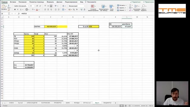 1. Расчет зарплат сотрудников по баллам при безокладной системе оплаты труда смотреть онлайн