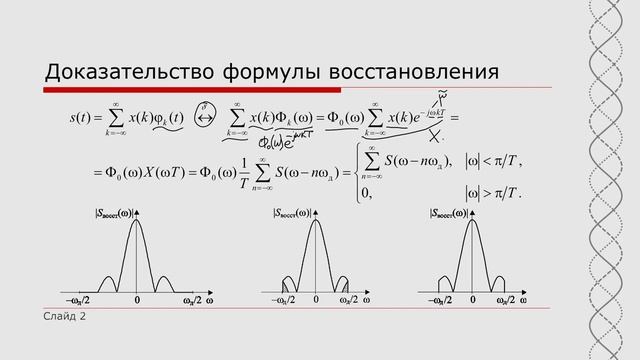 1.5.6 Доказательство формулы восстановления сигнала по его дискретным отсчетам смотреть онлайн