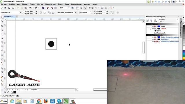 Grabado y Corte in one Job con cuadro de referencia en Corellaser. смотреть онлайн