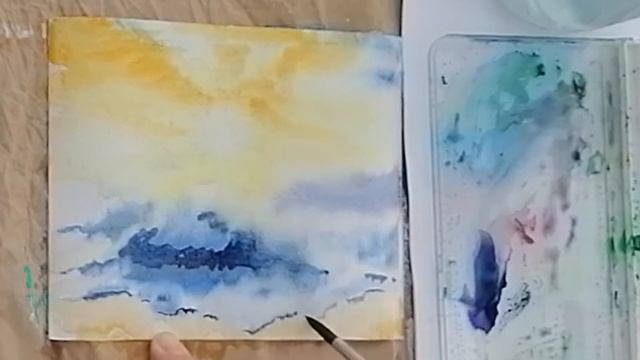 Простое рисование для начинающих Акварель Волна Рисуем с Любовью Draw with Love смотреть онлайн