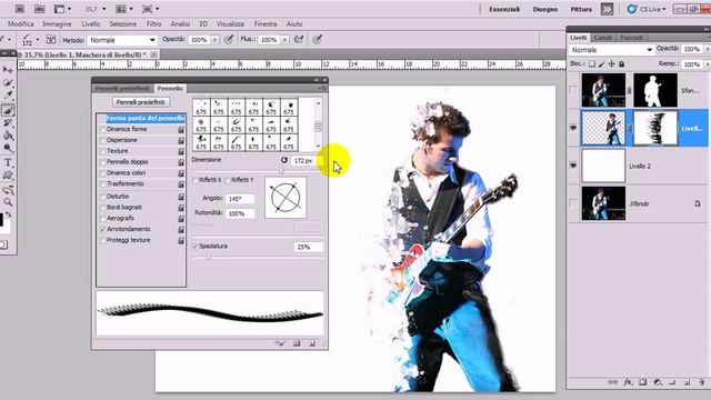 Photoshop tutorial - Fracture photo effect - splatter brushes (english subtitle) смотреть онлайн