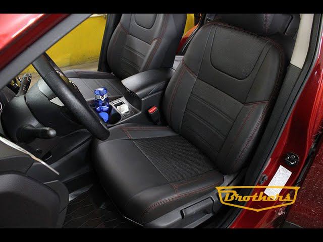 Чехлы на Nissan Qashqai J11 с красной строчкой смотреть онлайн
