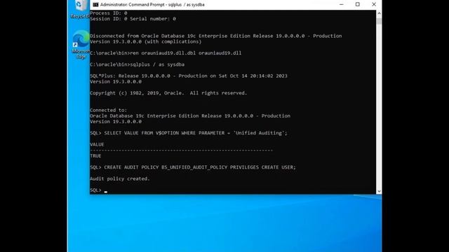 Setup Unified Auditing in Oracle 19c in Windows OS смотреть онлайн