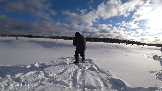 Ловля форели 8 марта со льда. ( а весной то не пахнет))) смотреть онлайн